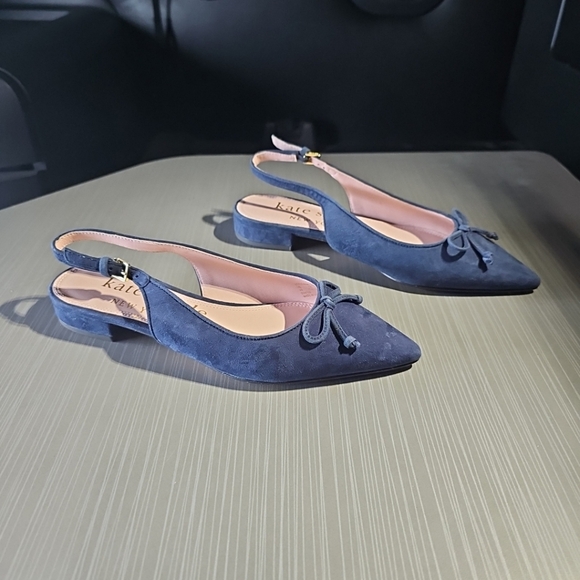 Kate Spade Veronica Suede Navy Flats In Size 6B Excellent‎ Pre-Owned Condition - Picture 4 of 12